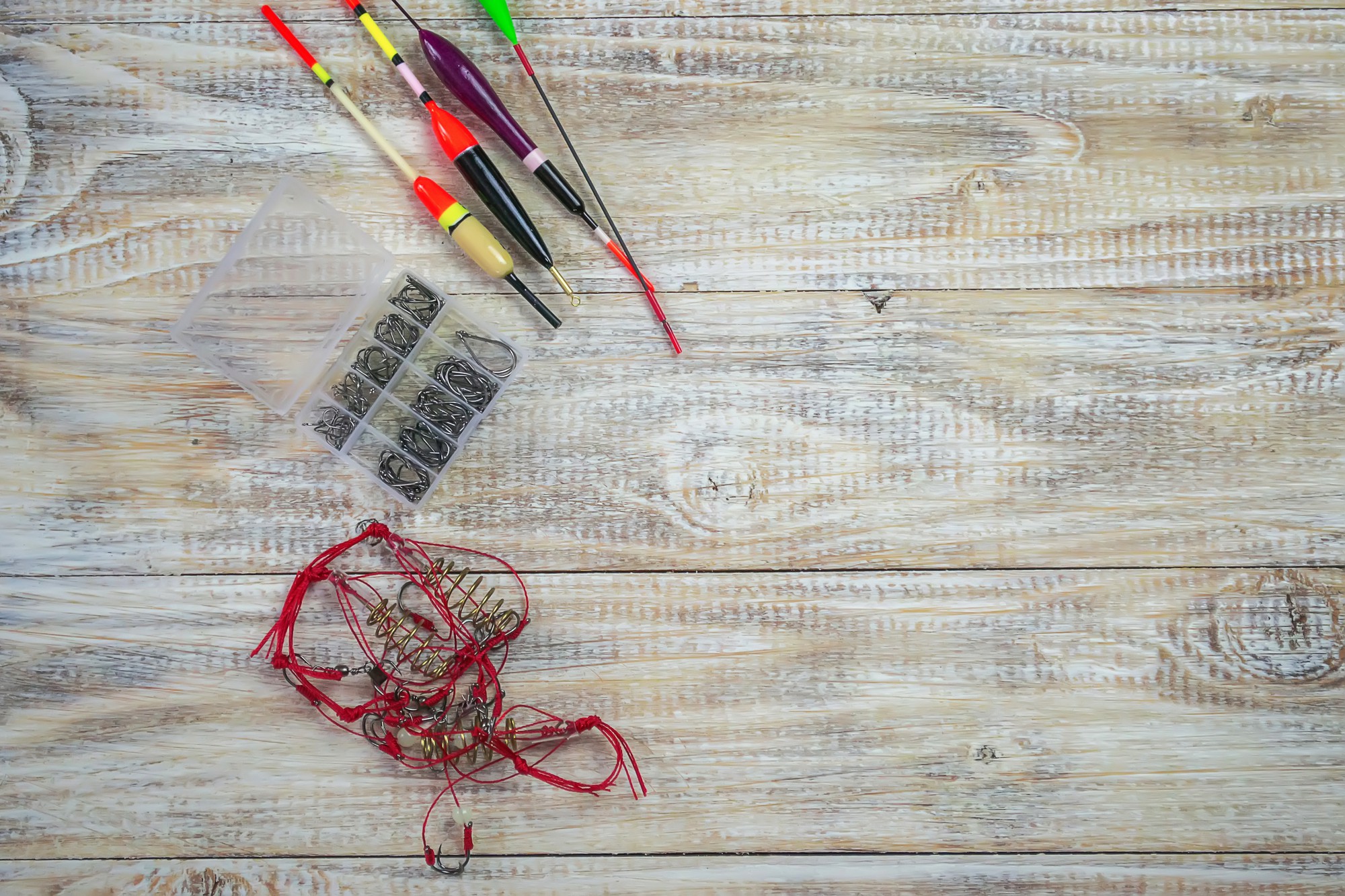 Flat lay of cooking tools and notebook